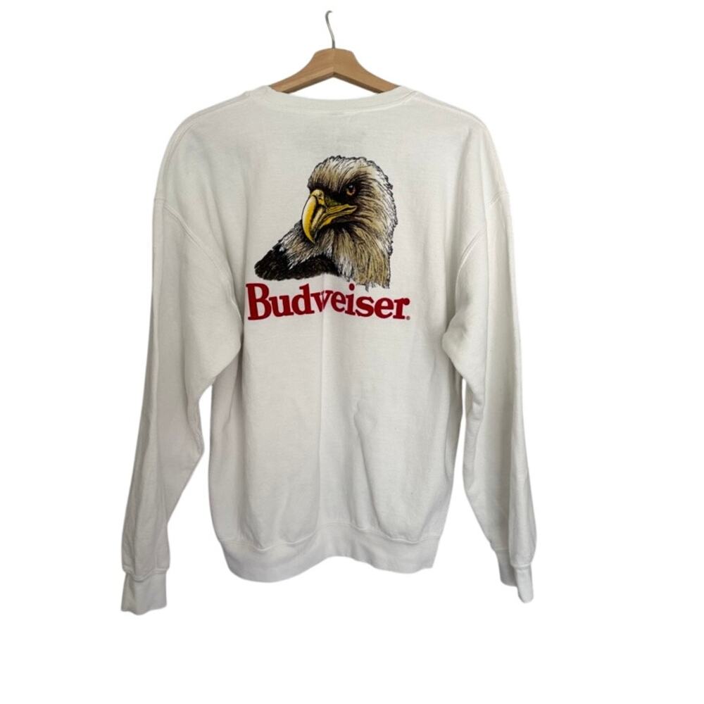 Vintage Brew City Budweiser Bald Eagle White Sweatshirt Men’s L